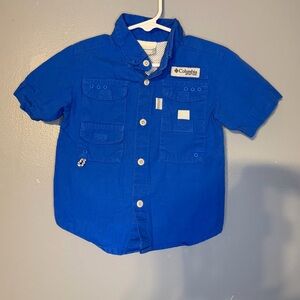 Columbia Boys' Short-Sleeve Button Down Shirt in Royal Blue
